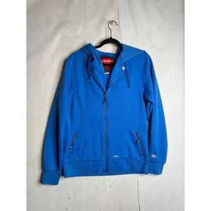 Sims Since 76 Womens XL Blue Full Zip Hoodie Asymmetrical Snap Collar Sweatshirt